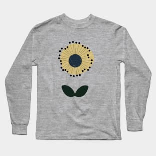 Retro Sunflower Design Long Sleeve T-Shirt